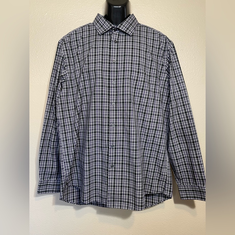 Joseph Abboud Shirt Mens 2XLT Plaid Button-up